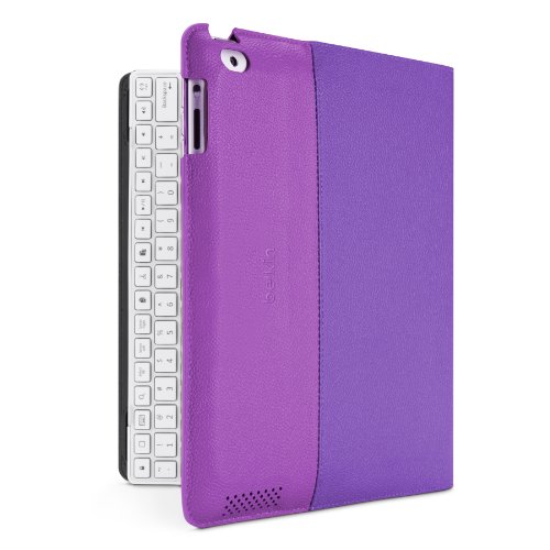 Belkin YourType Folio Case with Keyboard for the  Apple iPad with Retina Display (4th Generation) & iPad 3 and iPad 2 - White Keyboard (Purple Cover)