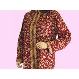 KASHMIR EMBROIDERY CASHMERE JACKET LONG COAT PARTY WEAR by NovaHaat.com