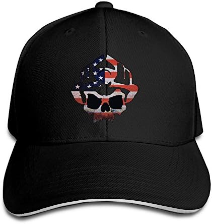 Firefighter American Flag Skull Stylish Baseball Adjustable Caps