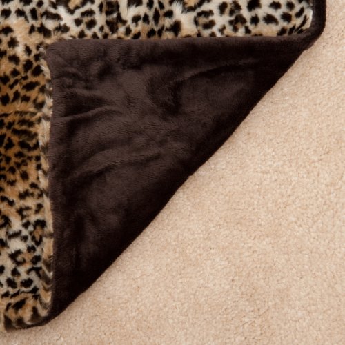 Best Home Fashion Faux Fur Throw Blanket 58" x 60" Leopard TR New