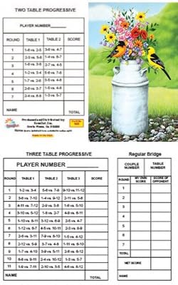 Bridge Tallies - Orioles - (12 Pack) 2 & 3 Table Progessive