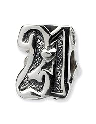 Sterling silver Sweet 21 Charm Bead Fits Pandora Chamilia Biagi Bracelet