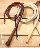 Waxed Braided Nylon Bull Whip - Natural - 8'