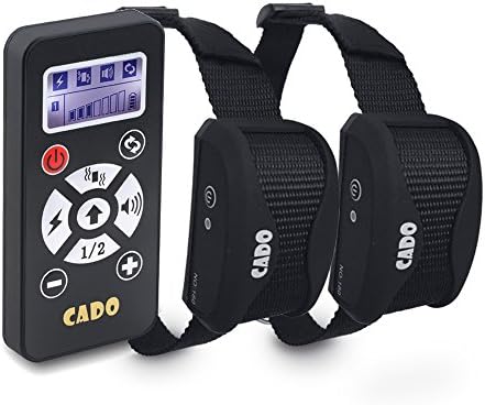 [New Generation] Cado 800 Yards Dog Training Collar Rechargeable Waterproof and Intensity Adjustable E-Collar with Automatic Anti-bark Static Vibration Beep Mode (For 2 dogs)