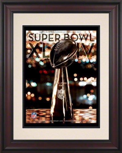 Framed 10.5 x 14 Super Bowl XLIV Program Print | Details: 2010, Saints vs Colts