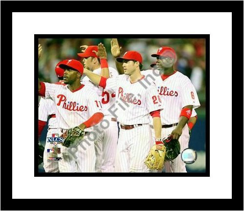 Buy Chase Utley Jimmy Rollins Ryan Howard Philadelphia Phillies MLB Framed 8x10 Photograph 2008 NLCS... by All About Autographs