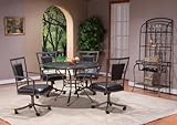 Auckland 5-Piece Dining Set with Wood Top in Grey Stone - Hillsdale Furnitu ....