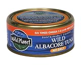 Wild Planet Sustainably Caught Wild Albacore Tuna No Salt, 5 Ounce Cans (Pack of 6)