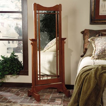 Mission Oak Cheval Mirror