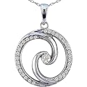 1/4ct Ying Yang Design Diamond Pendant in 10k White Gold
