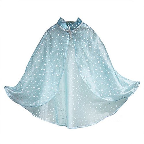 Girls Princess Polka Dots Blue Cape