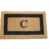 IMAGE OF Imperial IBM Single Black Border Monogram Golden Novelty Doormat Size: 24