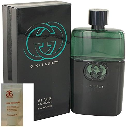 Guilty Black Pour Homme 3oz EDT + 2 Sample Vials of RE9 Cream (see description for details)