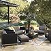 Metropolitan Club Chair with Cushions - Spectrum Graphite/Natural - Frontgate,Patio Furniture