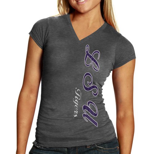 LSU Tigers Ladies Charcoal Cannon T-shirt (X-Large)