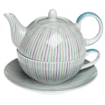 Yedi Houseware Classic Coffee and Tea Candies Tea for One with Saucer, Stripes