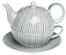 Yedi Houseware Classic Coffee and Tea Candies Tea for One with Saucer, Stripes