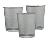 DecoBros 3 Pack Silver Mesh Wastebasket