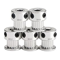 DROK 5PCS Aluminum GT2 Timing Belt Pulley 16 Teeth Bore 5mm Width 6mm and Wrench for RepRap 3D Printer Prusa i3
