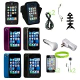 CrazyOn Digital 17 items Cases, Charger Screen Protector for AT & T Verizon Sprint Apple iPhone 4S Retail Package - Combo Pack - Retail Packaging - Black ~ CrazyOn Digital