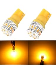 Automotive Parts and Accessories: Alla Lighting T10 Wedge Amber Yellow 194 168 2825 175 W5W LED Super Bright High Power 3014 18-SMD LED Lights Bulbs for Side Marker Light - Alla Lighting