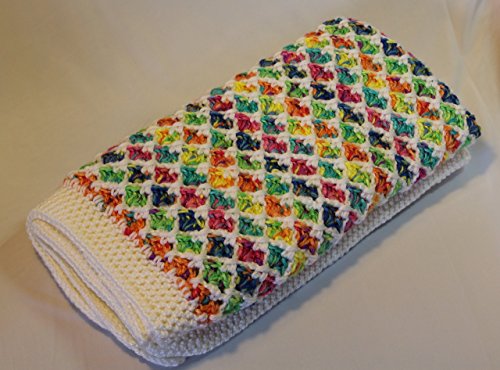 Handmade Crochet Rainbow Stipe Baby Blanket