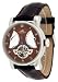 Adee Kaye 38 Jewels Automatic Watch with Power Reserve Indicator and Tourbillon Window Model 3011 Brown Dial