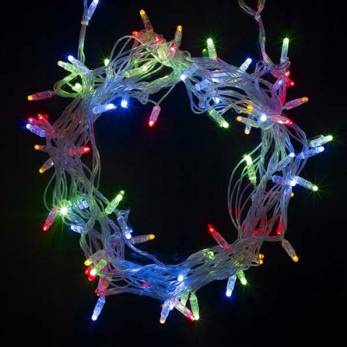 Cheap Christmas Fairy Lights Multi Coloured LED On Clear Cable x 16