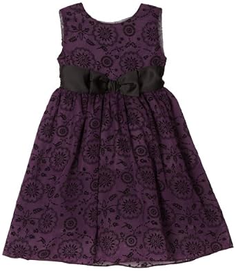 Penelope Mack Girls 2-6X Sheer Flocked Dress