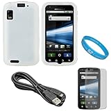 Clear Rubberized Protective Gel Silicone Skin Cover Case for AT&T New Motor ....
