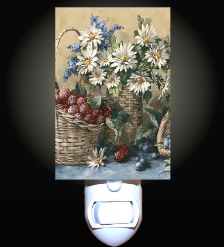 Daisies and Berries Decorative Night Light