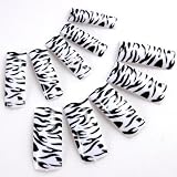 51Rlp1BeM6L. SL160  Fraulein38 70pcs ACRYLIC ZEBRA FRENCH FALSE NAIL TIPS
