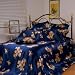 Orifashion Luxury 100% Silk Charmeuse Sheet Set, Printed Gold Flowers, Sapphire Blue, Size: California King