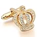 INBLUE Men's Rhodium Plated Cufflinks CZ Gold Tone Crown Cross Shirt Wedding Vintage Unique