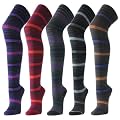 1 Paar Damen Overknee Str�mpfe RINGEL in trendigen Herbstfarben 44040