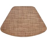 Brown/Tan Wipeable Wedge-Shaped Placemat for Round Tables