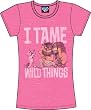 Junk Food Where the Wild Things Are I Tame Wild Things Pink Juniors/Ladies T-Shirt Tee