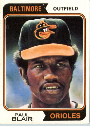 1974 Topps #92 Paul Blair Baltimore Orioles Baseball Card In A Protective Screwdown Case