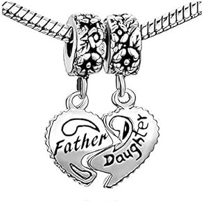 daughter father charm bracelets chains hearts charms snake fits pair brand