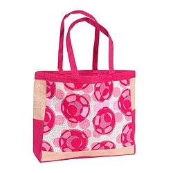 Olive N Figs Crazy Circle Pink Jute Handbag/Tote