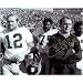 Chuck Noll Pittsburgh Steelers w/Terry Bradshaw and Joe Greene B&W 8X10 Autographed Photo