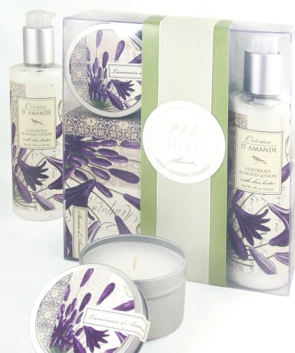 Mudlark Agapanthus Mluxe Bath Collection, Acetate Box With Band & Ribbon by Mudlark