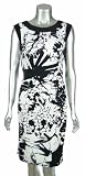 Jones New York Black & White Print Jersey Knit Sleeveless Dress Misses 8
