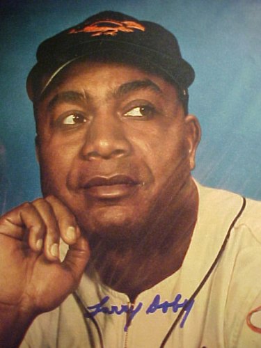 Larry Doby Cleveland Indians Autographed 11 x 14 Professionally Matted Color Photo