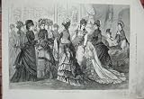 1875 PARIS FRANCE SPRING FASHION WOMENS DRESSES HATS