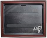 NFL Tampa Bay Buccaneers Removable Face Jersey Display -Mahogany with Museum Quality UV Upgrade