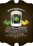 PERSONALIZED 15.5 IRISH PUB LOUNGE Collectible VINTAGE SERIES Bar Sign SHAMROCK