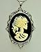 Goth Dead Girl Skeleton Cameo Necklace Swarovski Jewelry Victorian Lolita Anime