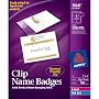Avery Garment Friendly Side-Loading Clip Style Name Badges, 3 x 4 Inches, White, Box of 100 (74541)
