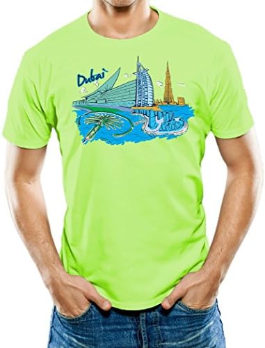Universal Apperal Men's Dubai Voccation City T-shirt (Medium, Lime)